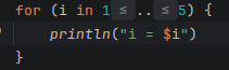 kotlin in intelliJ IDEA that has a range (1-5) but intelliJ is shoving less than or equals signs into the expression